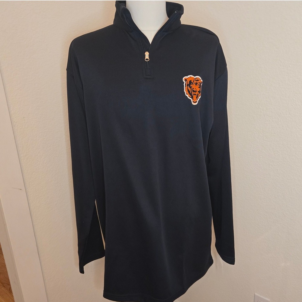 NEW NFL Chicago Bears Quarter Zip Pullover Mens XLT Navy Long Sleeve - NWT - Picture 9 of 10